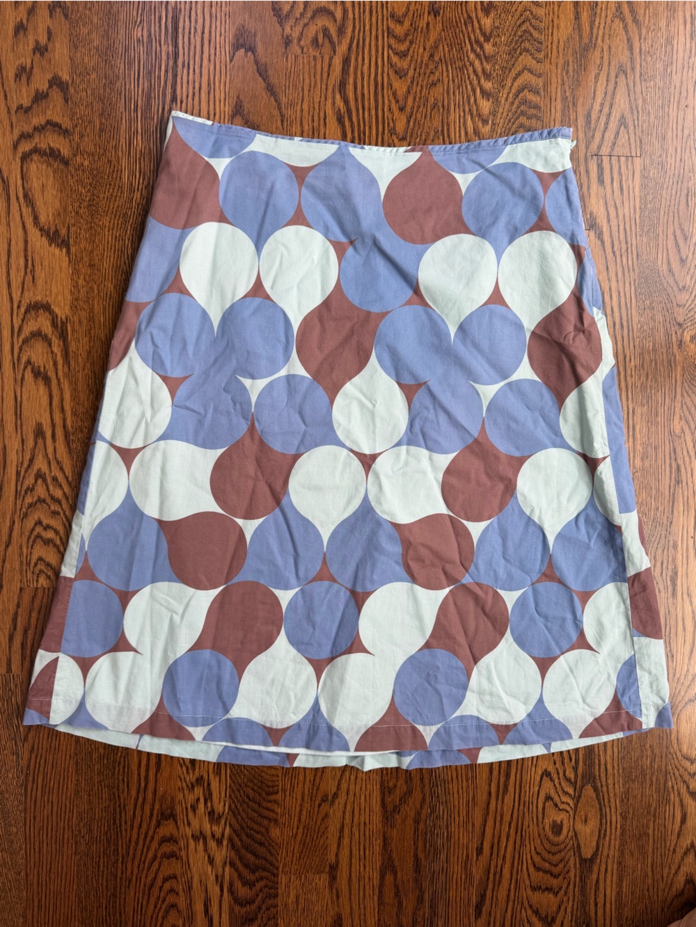 Boden Retro Fall Geometric Retro Midi Neutral Preppy Cotton Skirt